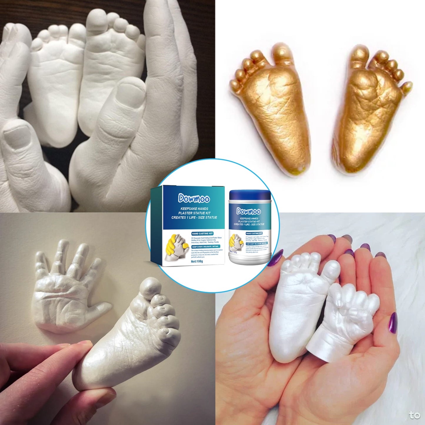 DIY Plaster Mold Sculpture Kit Baby Full Moon 10 0 Days Souvenir Creative 3d Clone Model Powder