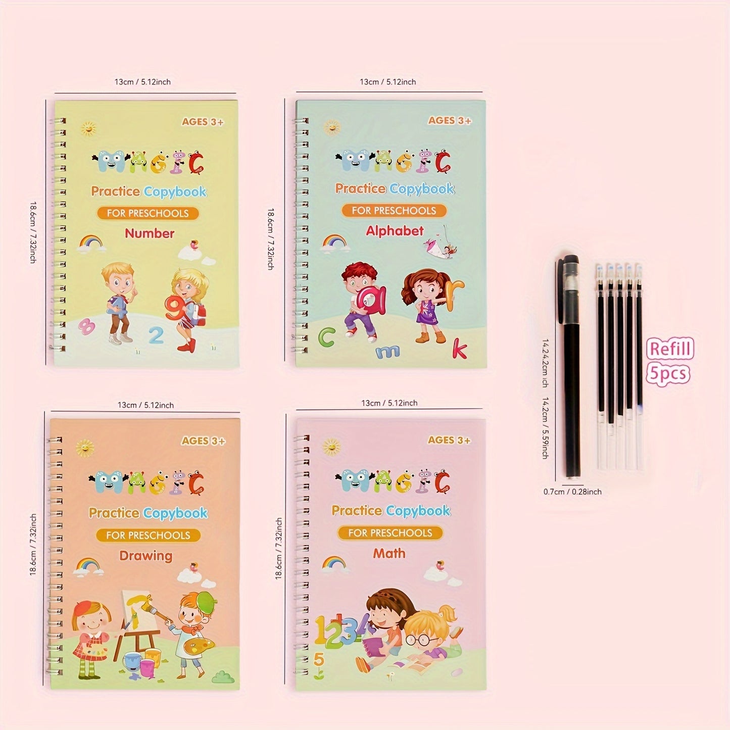 3-6 Years Old Children's Enlightenment Alphabet Kindergarten CNC Pen Practice Copybook