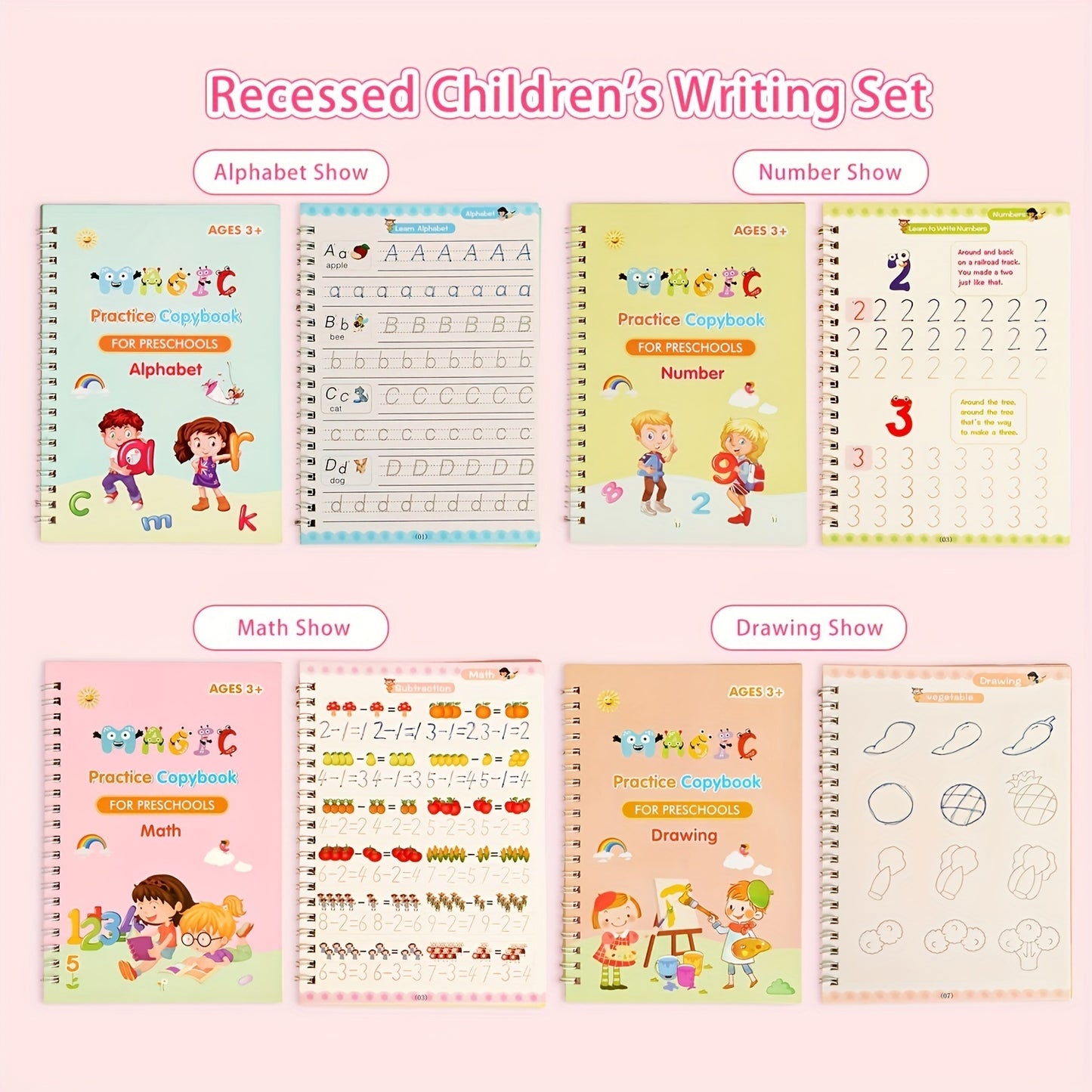 3-6 Years Old Children's Enlightenment Alphabet Kindergarten CNC Pen Practice Copybook