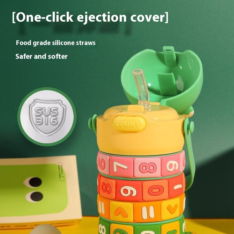 Children's Creative Education Thermos Cup Kindergarten Baby Drop-proof And Portable Cartoon